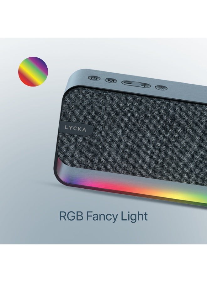 LYCKA Melody 10 Bluetooth Speaker | 12W Powerful Sound | RGB Light | Dual Pairing | FM Radio - Image 4